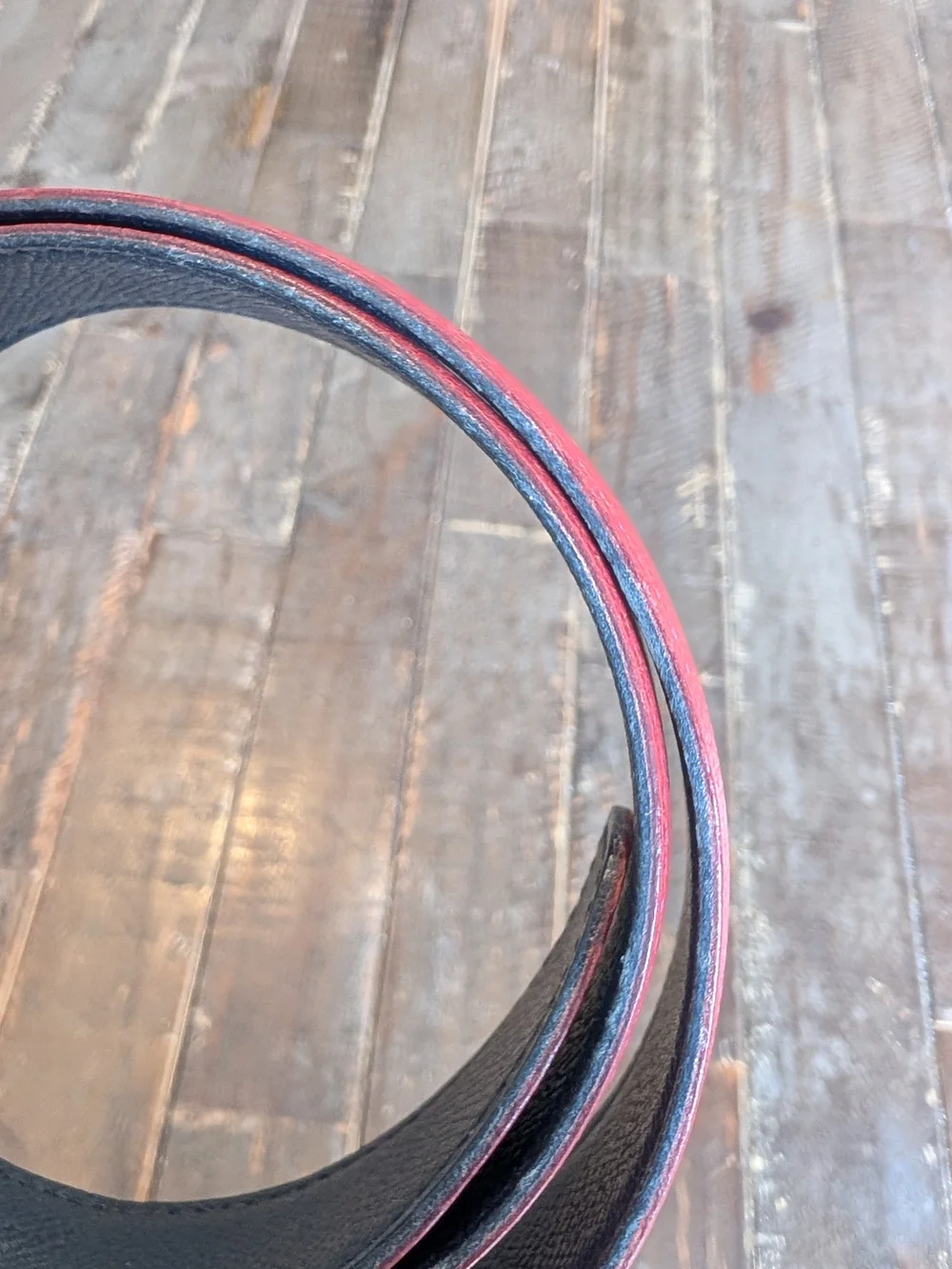 Hermes Red/ Black Reversible Belt